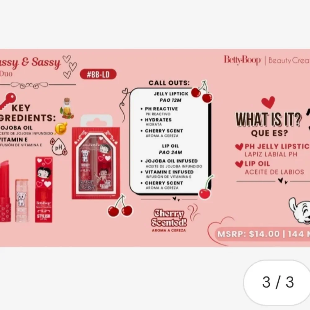 Beauty Creations Betty Boop Classy & Sassy‎ Lip Duo